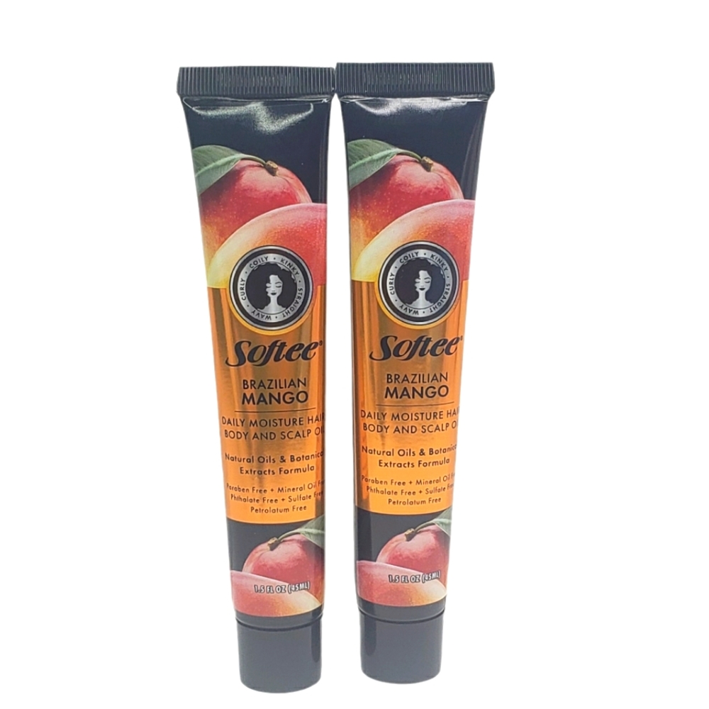 Softee Brazilian Mango Daily Moisture Hair Body and Scalp Oil Set of Two